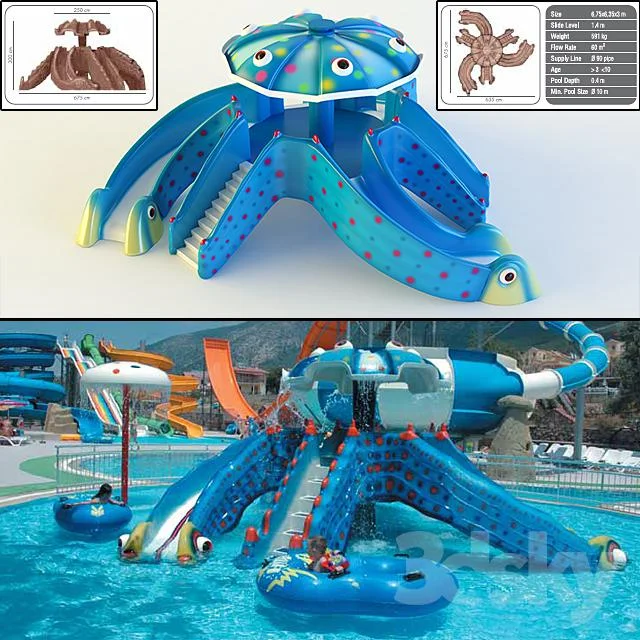 Children waterslide: Octopus Slide.